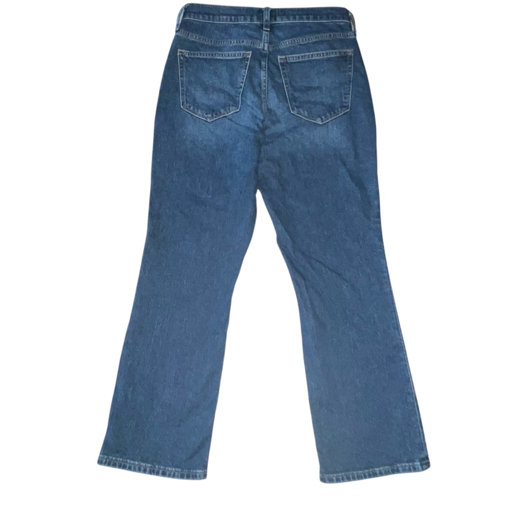 J. Crew Mid-Rise Flare Crop Dark Wash Button Fly Jeans size 25 - Picture 2 of 11